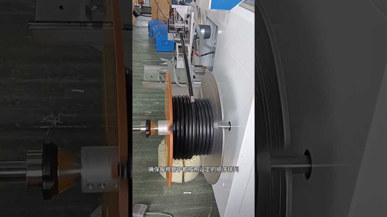 Αυτόματη μηχανή μέτρησης, διαλογής, κοπής, περιέλιξης σωλήνων και τυλίγματος για μεγάλα ρολά Split
