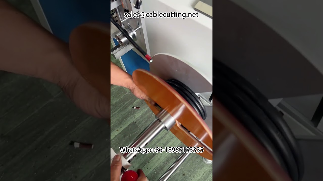 Υψηλής ισχύος μηχανή μέτρησης, περιέλιξης και κοπής μεγάλων τετράγωνων καλωδίων τροφοδοσίας – Διαχωρισμός μεγάλων ρολών σε μικρά
