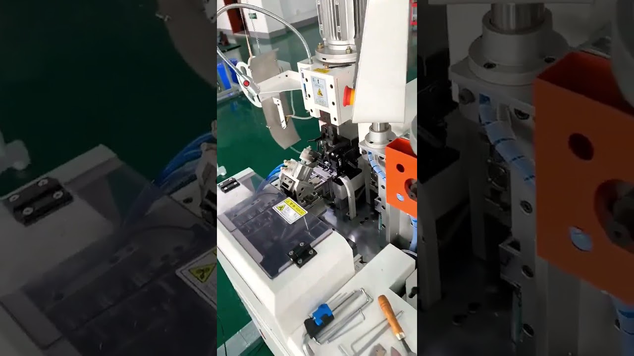 Πλήρως Αυτόματη Μηχανή Crimping Διπλής Κεφαλής - Πραγματική Λήψη σε Δράση #εργοστάσιο #μηχανή