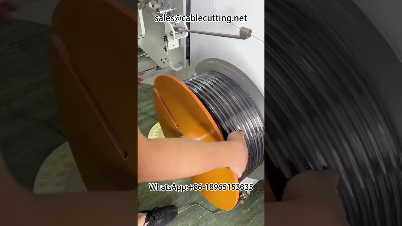 Μηχανή τύλιξης και κοπής σωλήνων PE με αυτόματη μέτρηση & διαλογή μέτρων #τύλιγμα #λάστιχο νερού