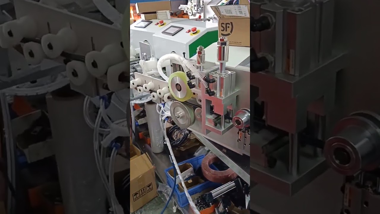 Αυτόματη Μηχανή Μέτρησης, Κοπής & Περιτύλιξης Σωλήνων με Ακριβή Μετρητή #μηχανή #εργοστάσιο